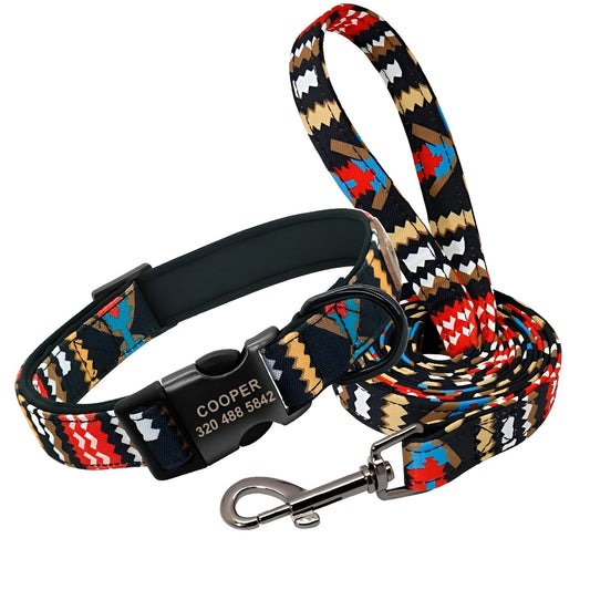 Dog with summer patterned collar