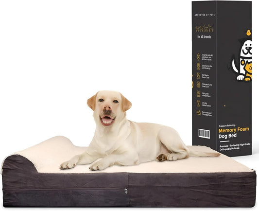 golden retriever sleeping on orthopedic dog bed with breathable fabric