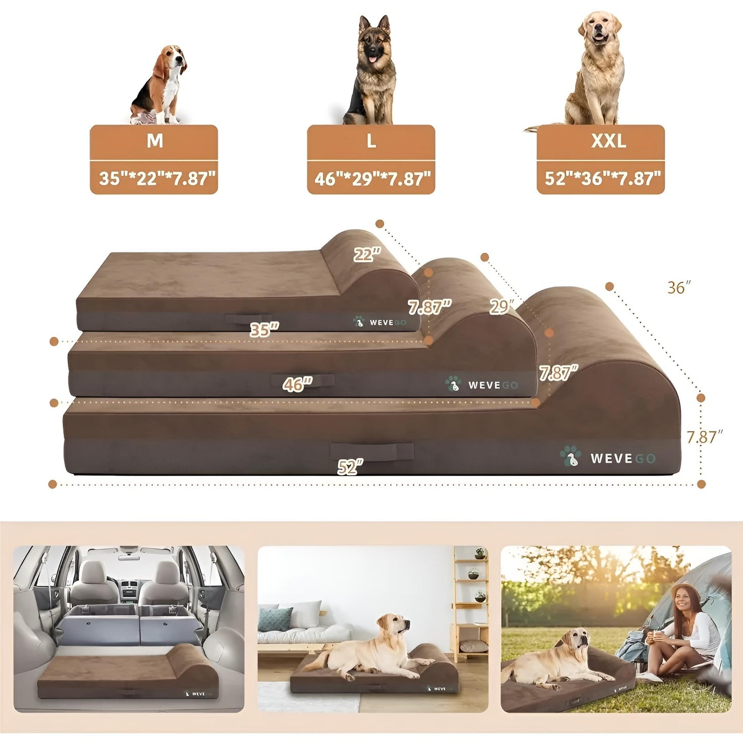 7 in thick large dog bed for arthritis