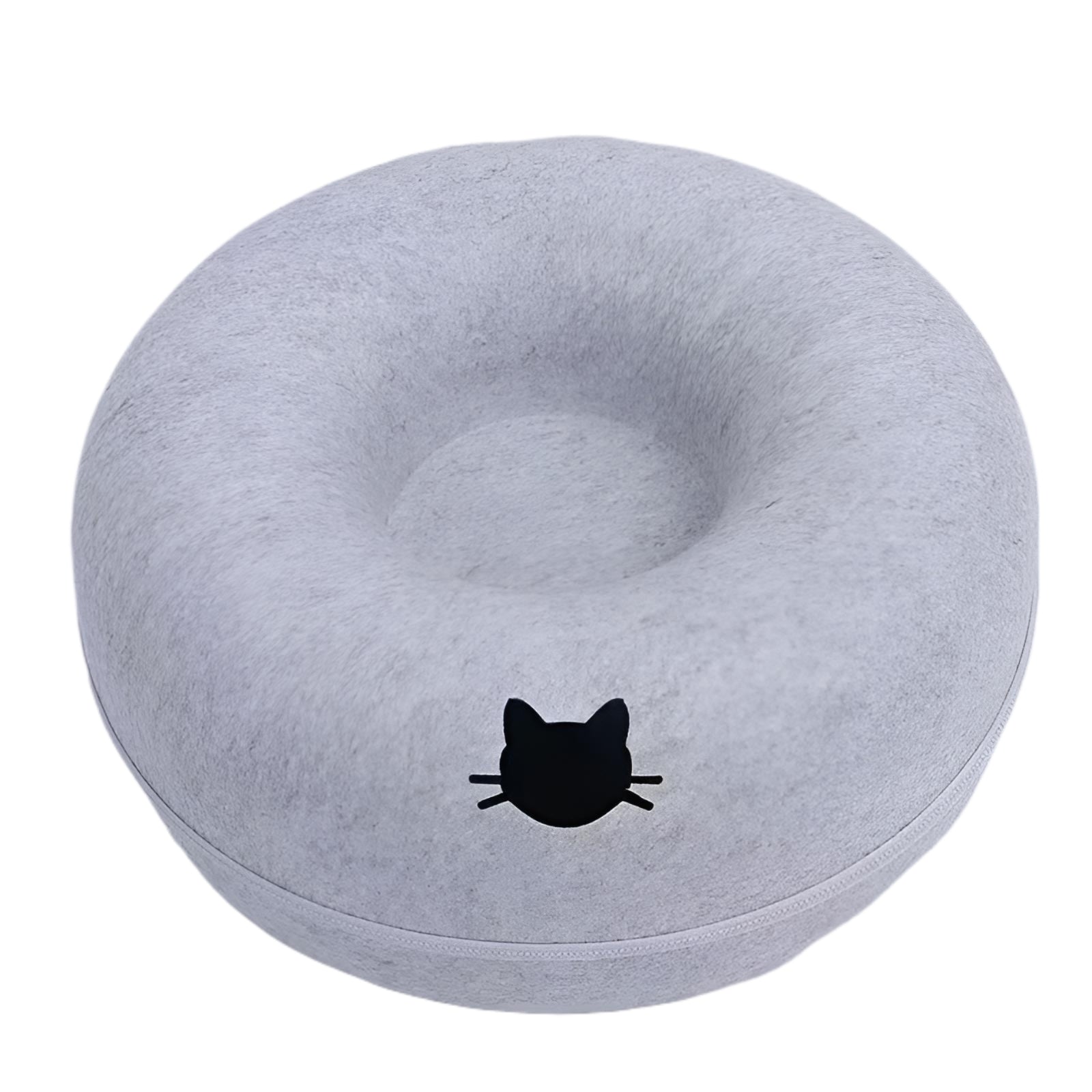 Cat Tunnel Bed with Small Cat Head Window light gray