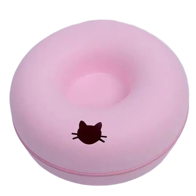 Cat Tunnel Bed with Small Cat Head Window pink
