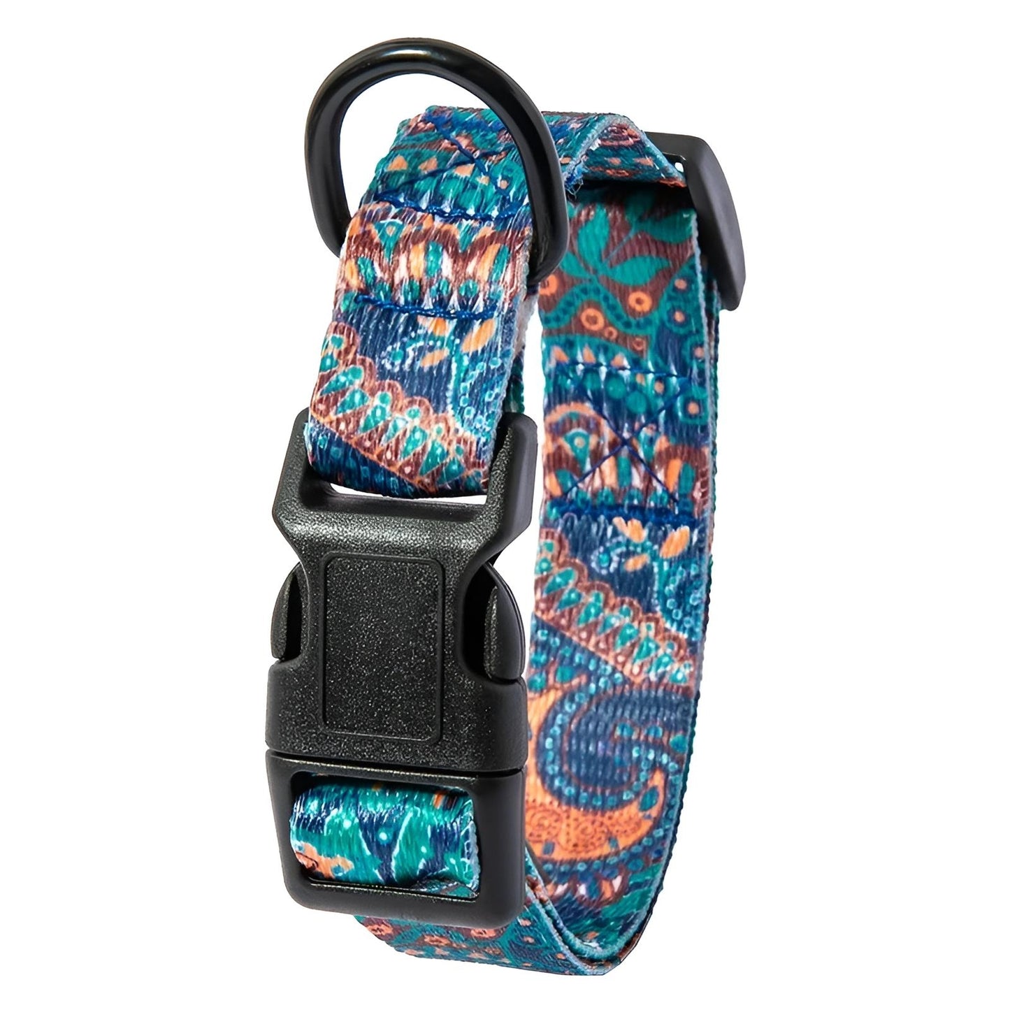 Custom Dog Collar with Name in Polyester Blends D Collar