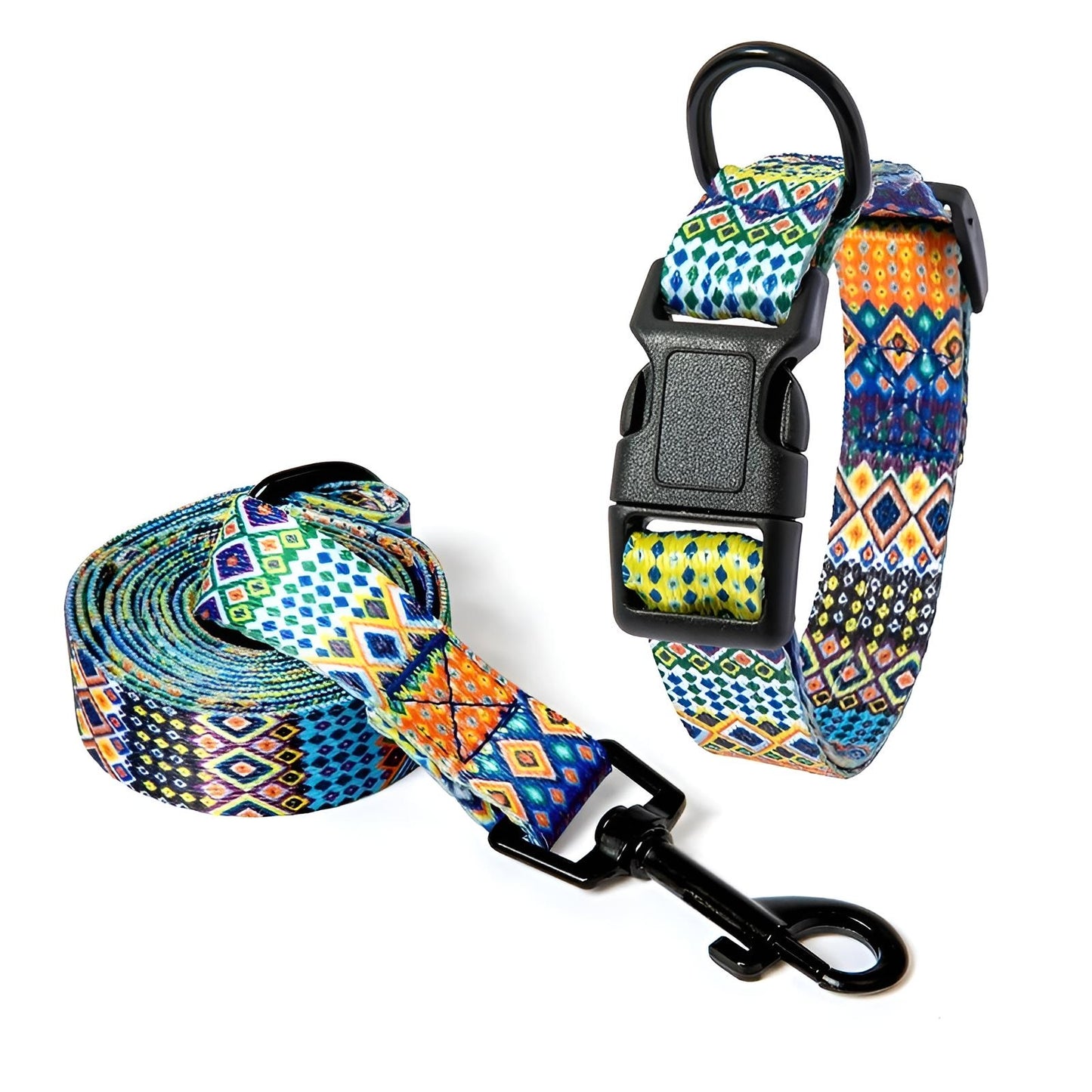 Custom Dog Collar with Name in Polyester Blends E Set