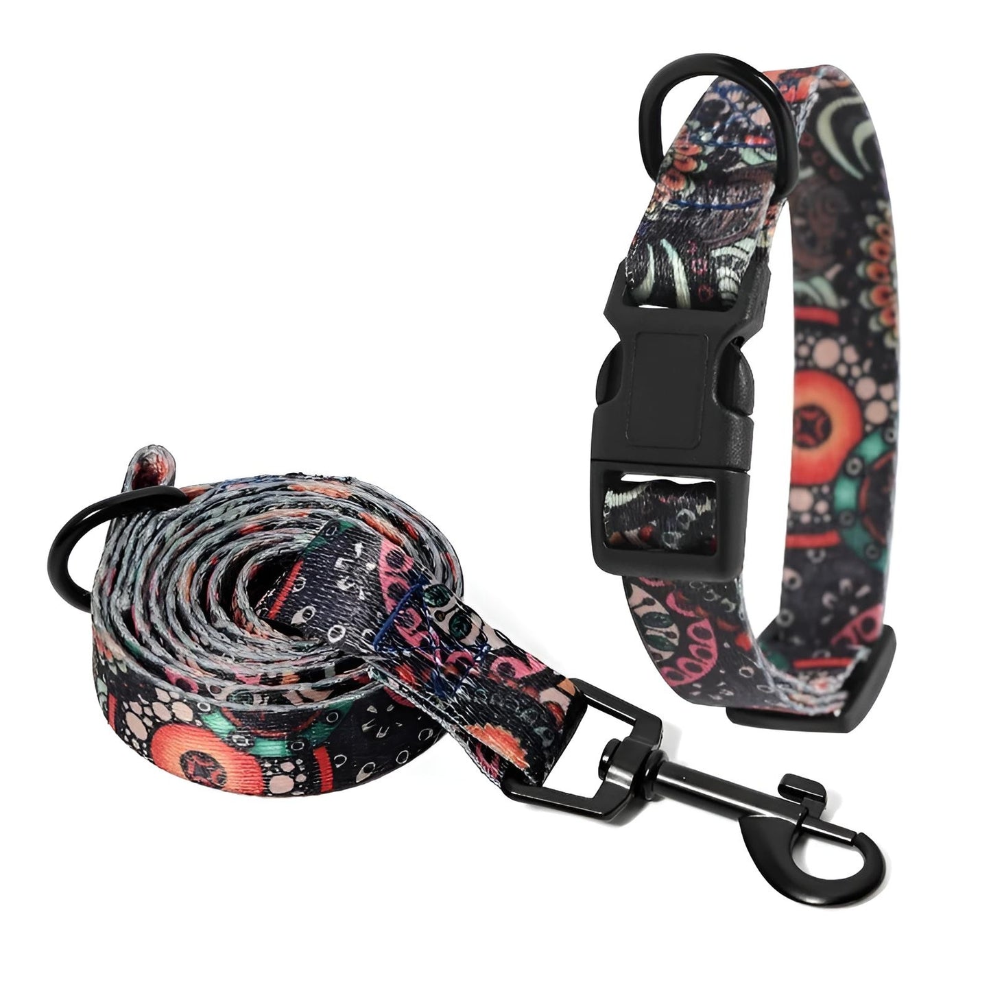 Custom Dog Collar with Name in Polyester Blends F Set