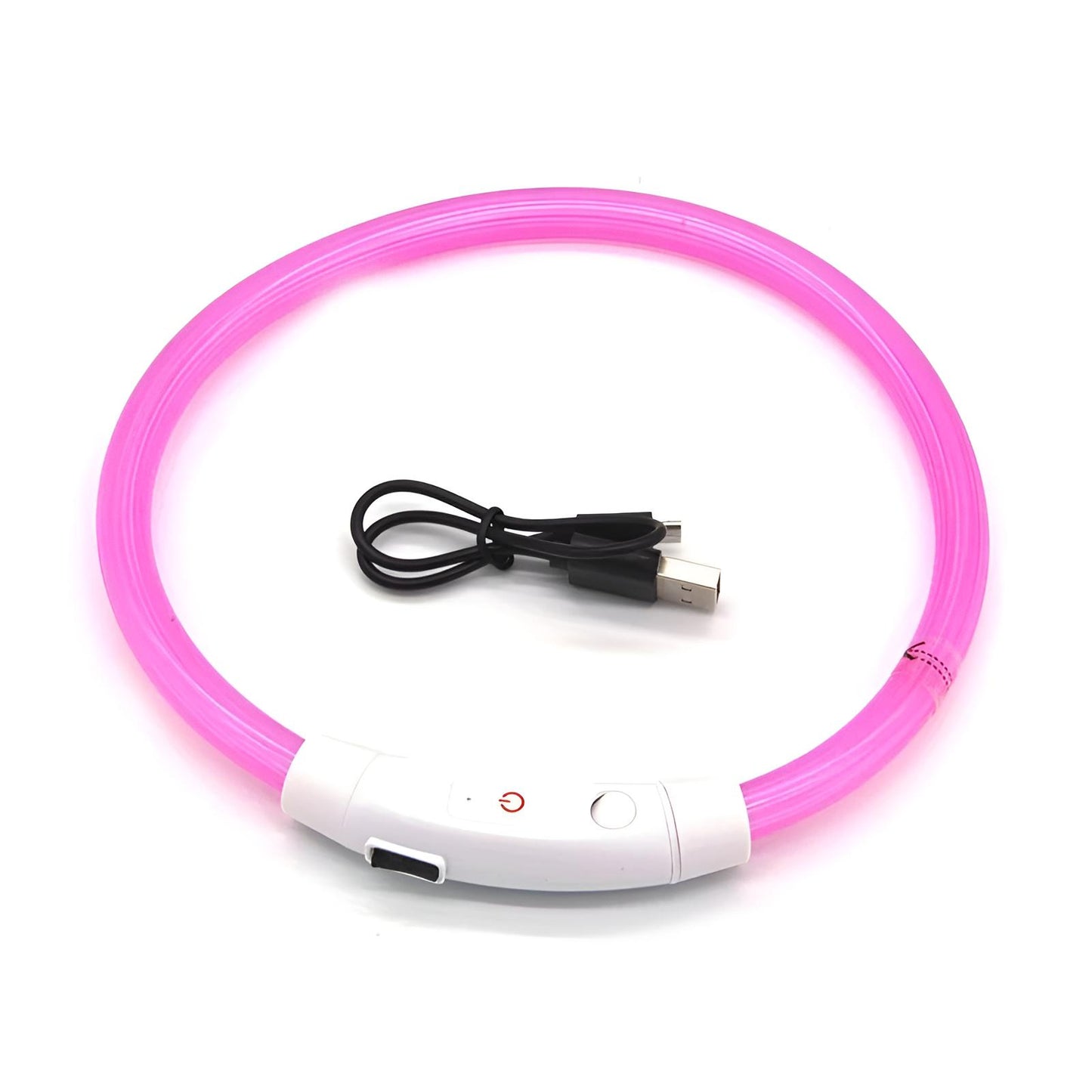 Dog Glow Collar Bright, USB Charging Night Safe pink