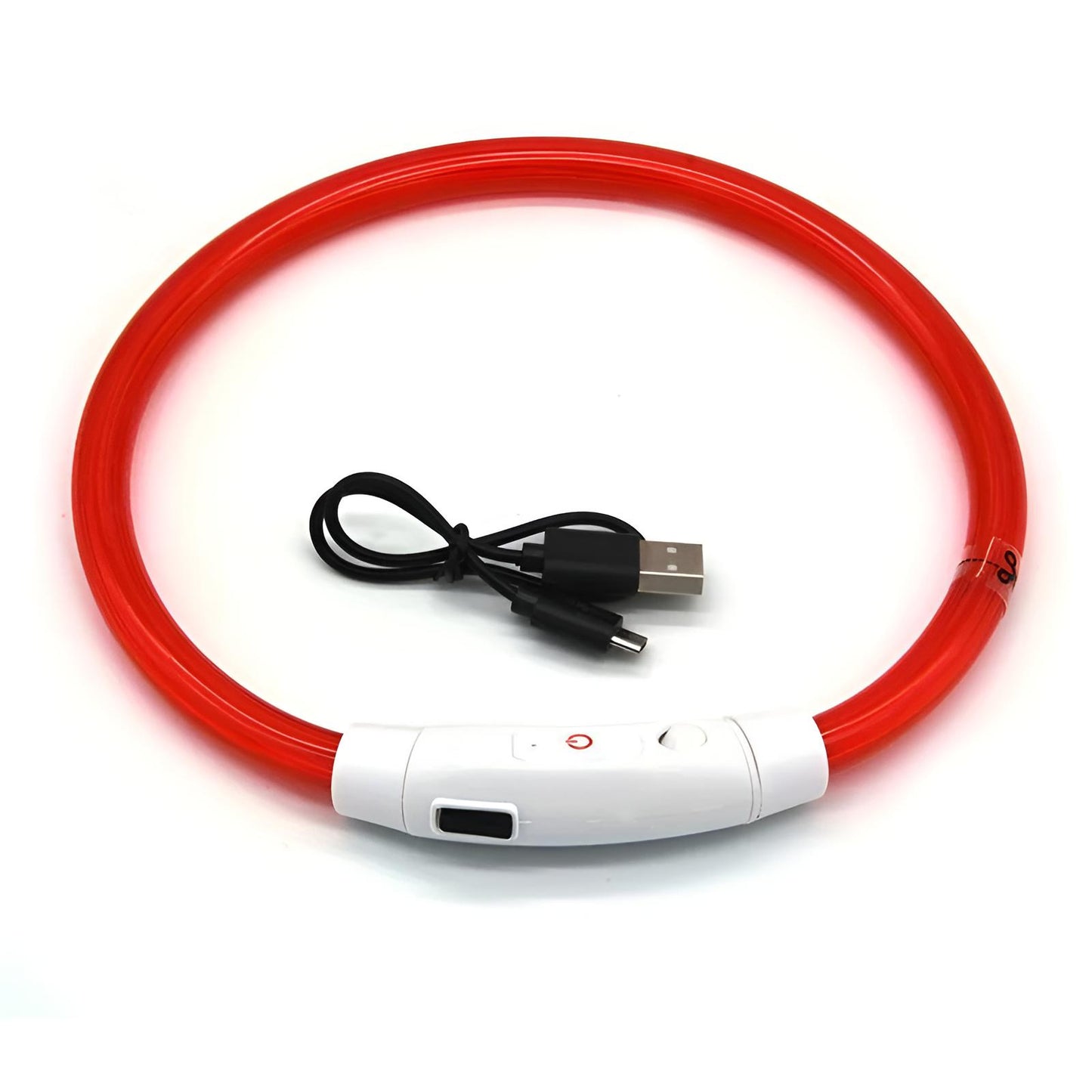 Dog Glow Collar Bright, USB Charging Night Safe red