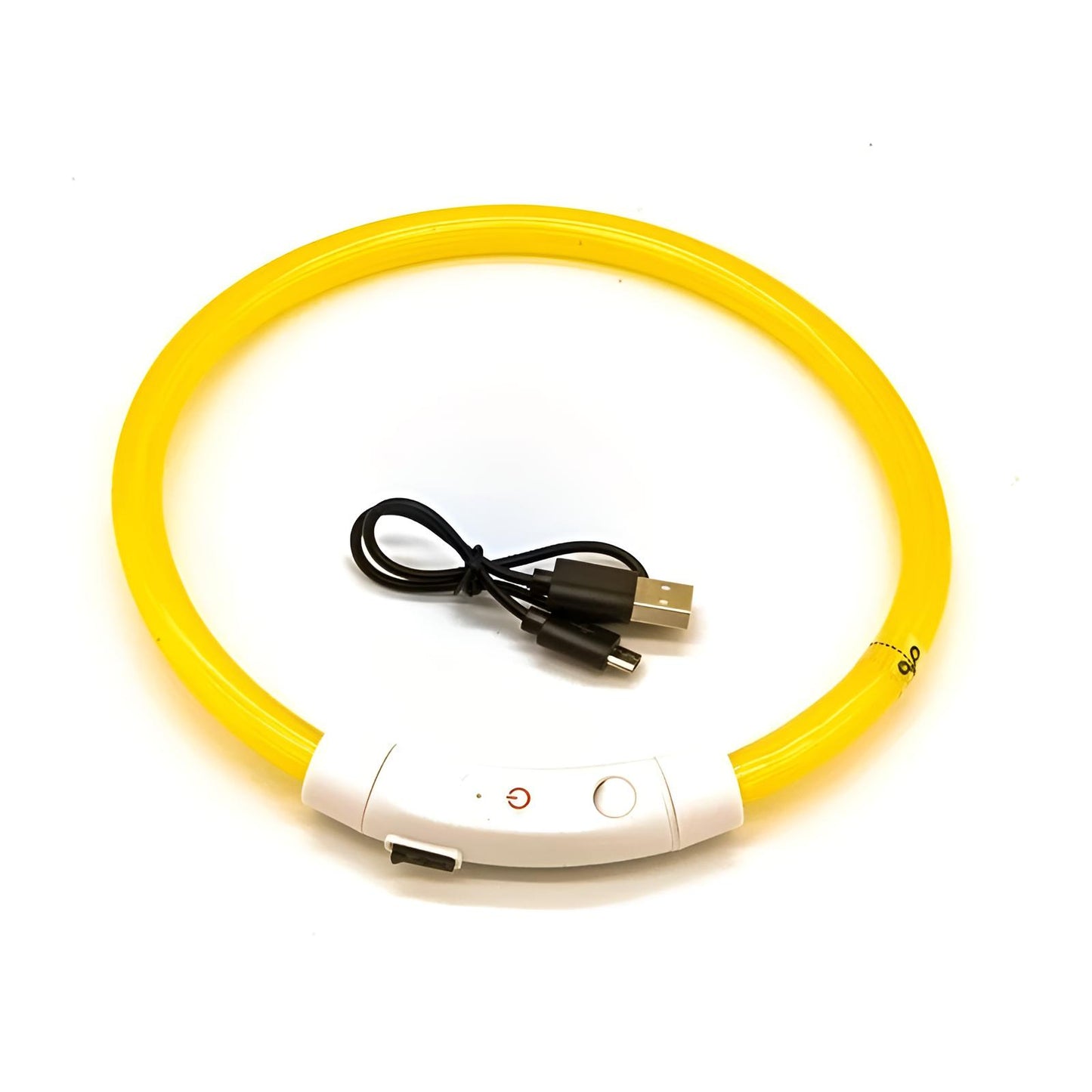 Dog Glow Collar Bright, USB Charging Night Safe yellow
