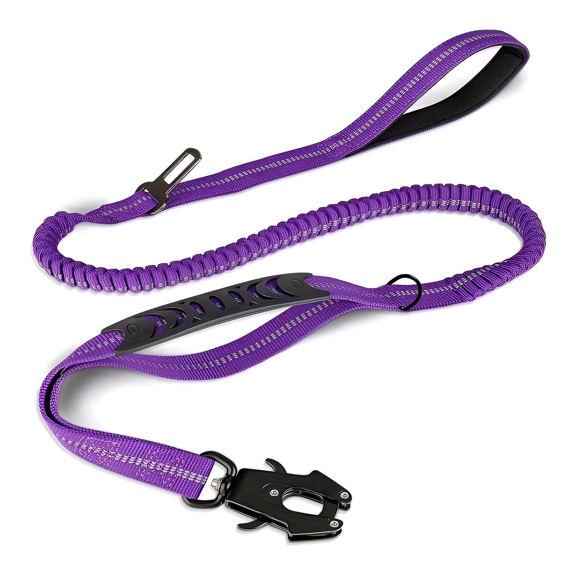 Heavy Duty Tactical Dog Leash with Frog Clip - purple
