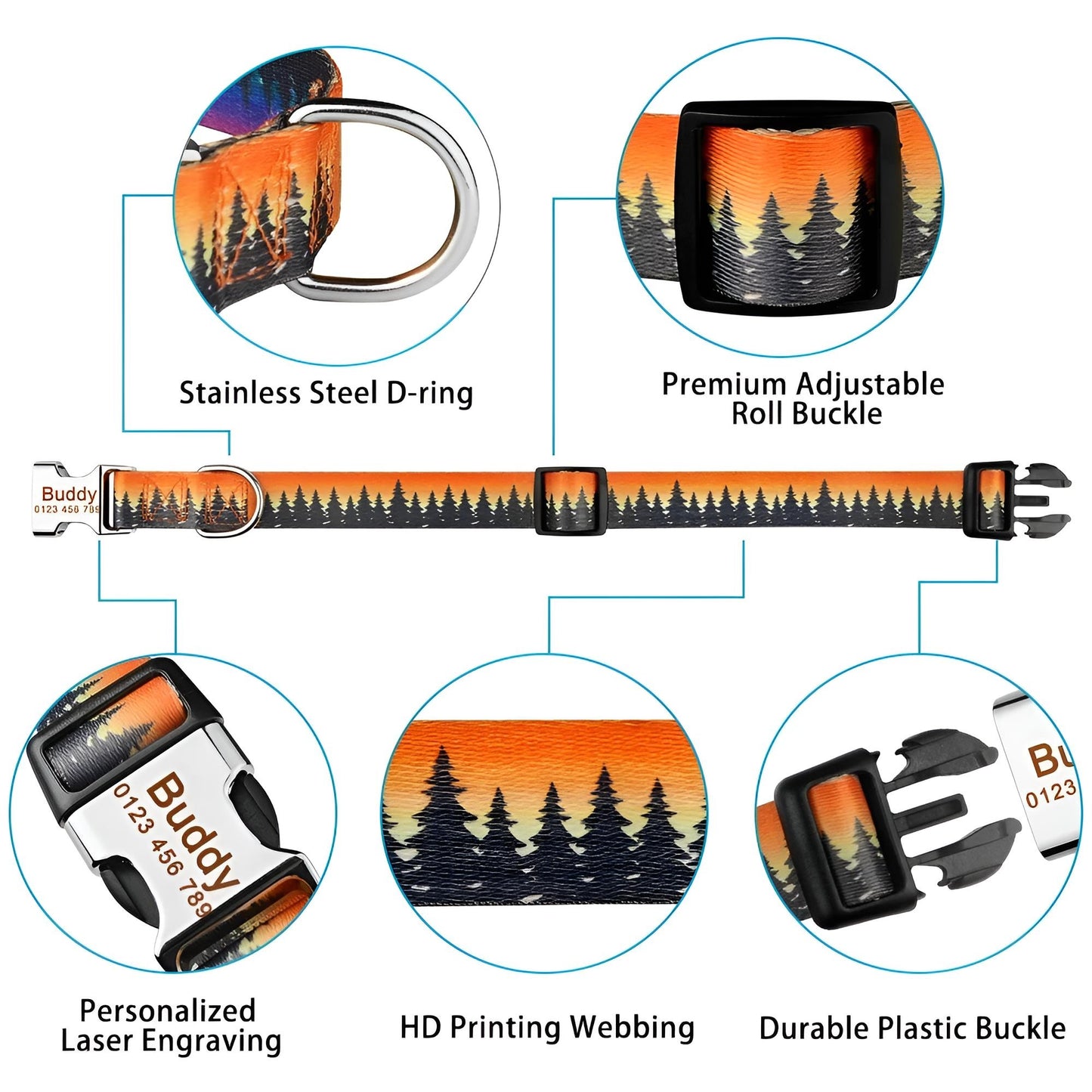 Nylon Dog Tag Collar gaugaupet