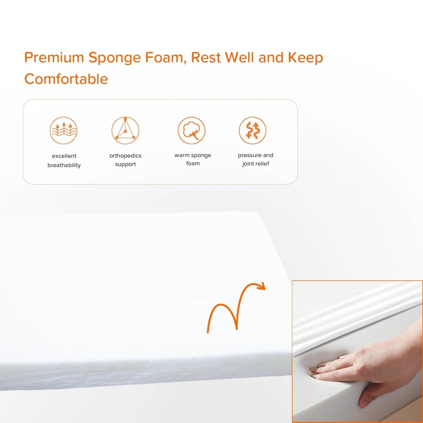 Premium sponge foam rests well and keeps the sleeping dog