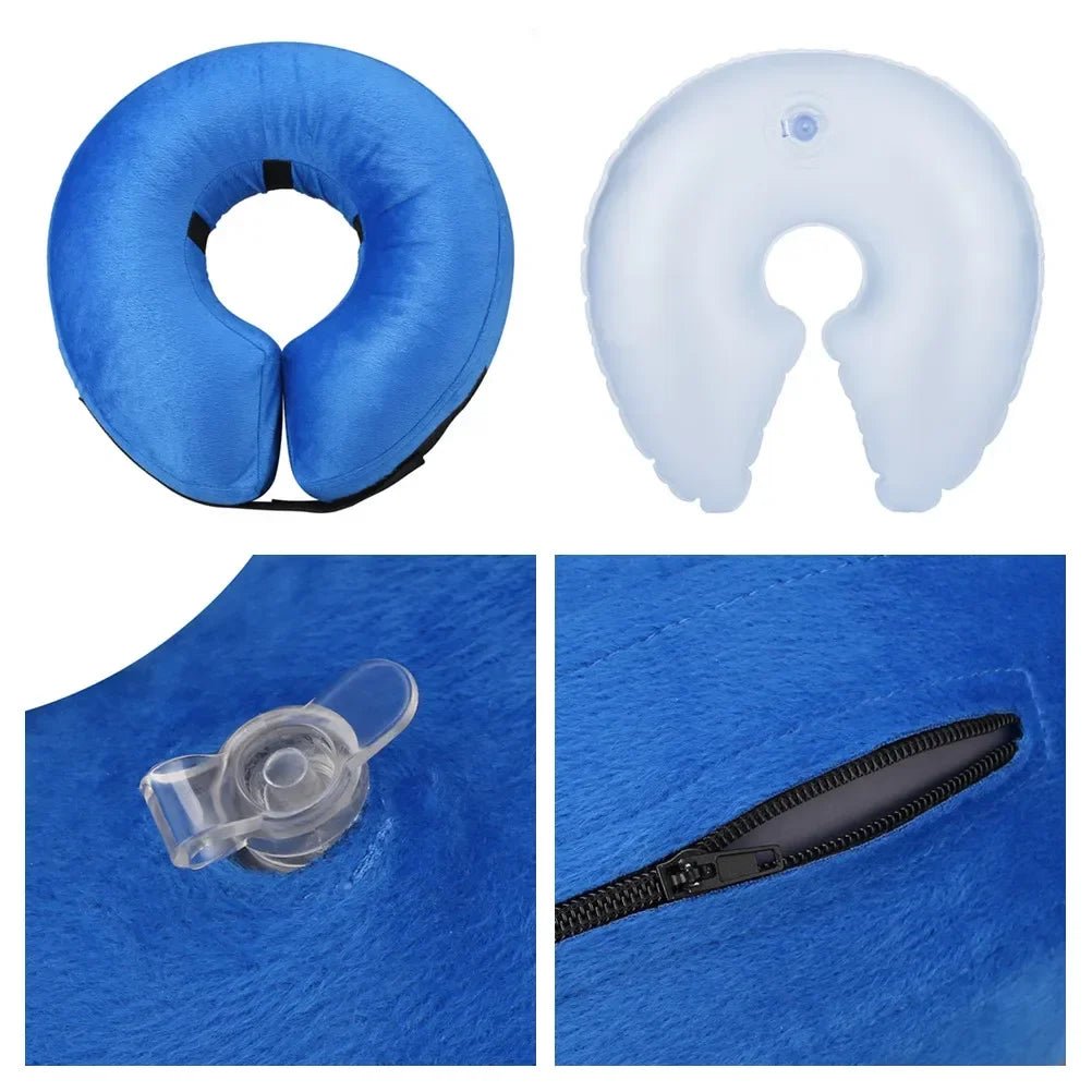 Inflatable Dog Collar, Soft Dog and cat Cone for Dogs After Surgery, Adjustable Blowup Donut E-Collars
