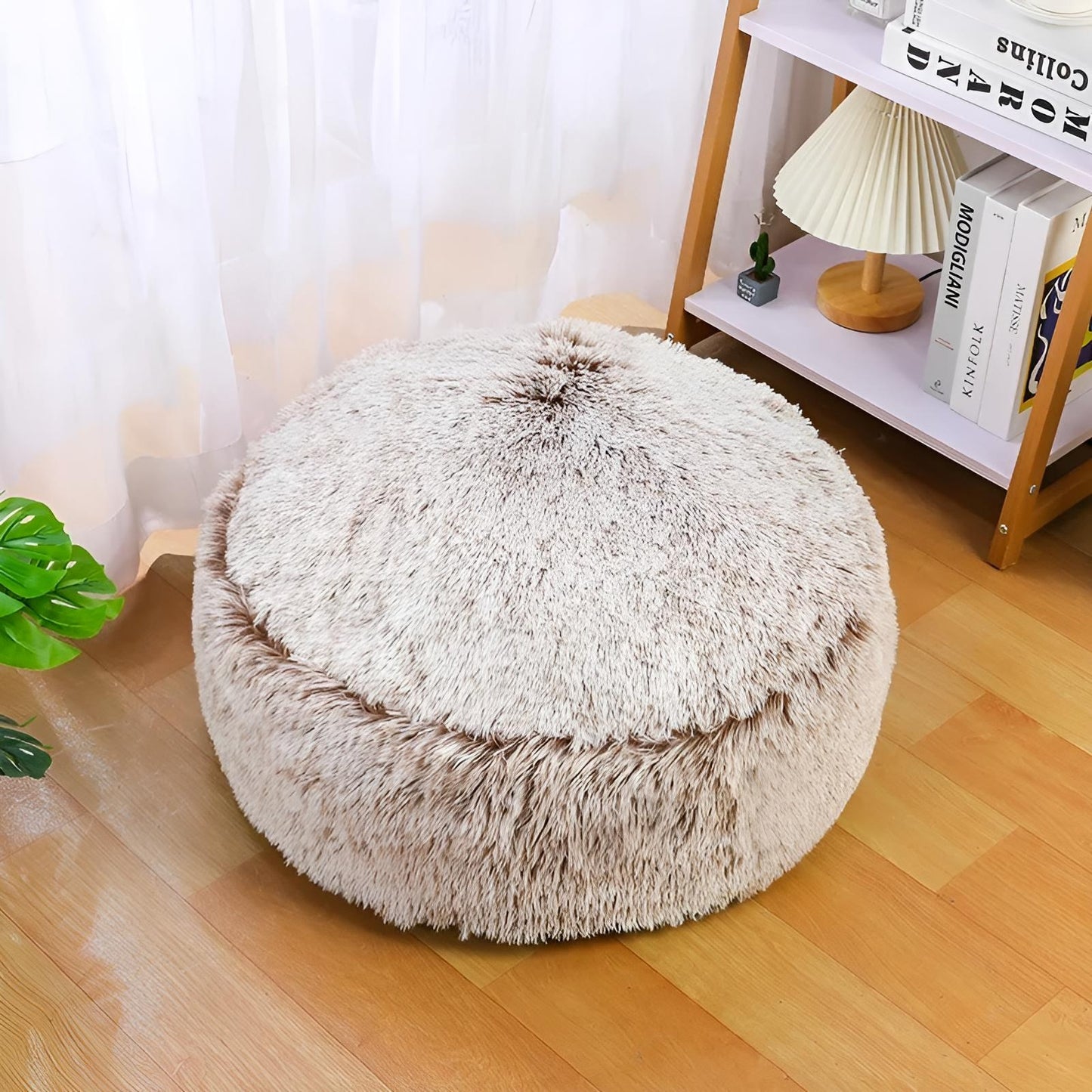 Super Thick Plush Winter Warm Comfortable Round Dog Cat Bed - Gradient Coffee