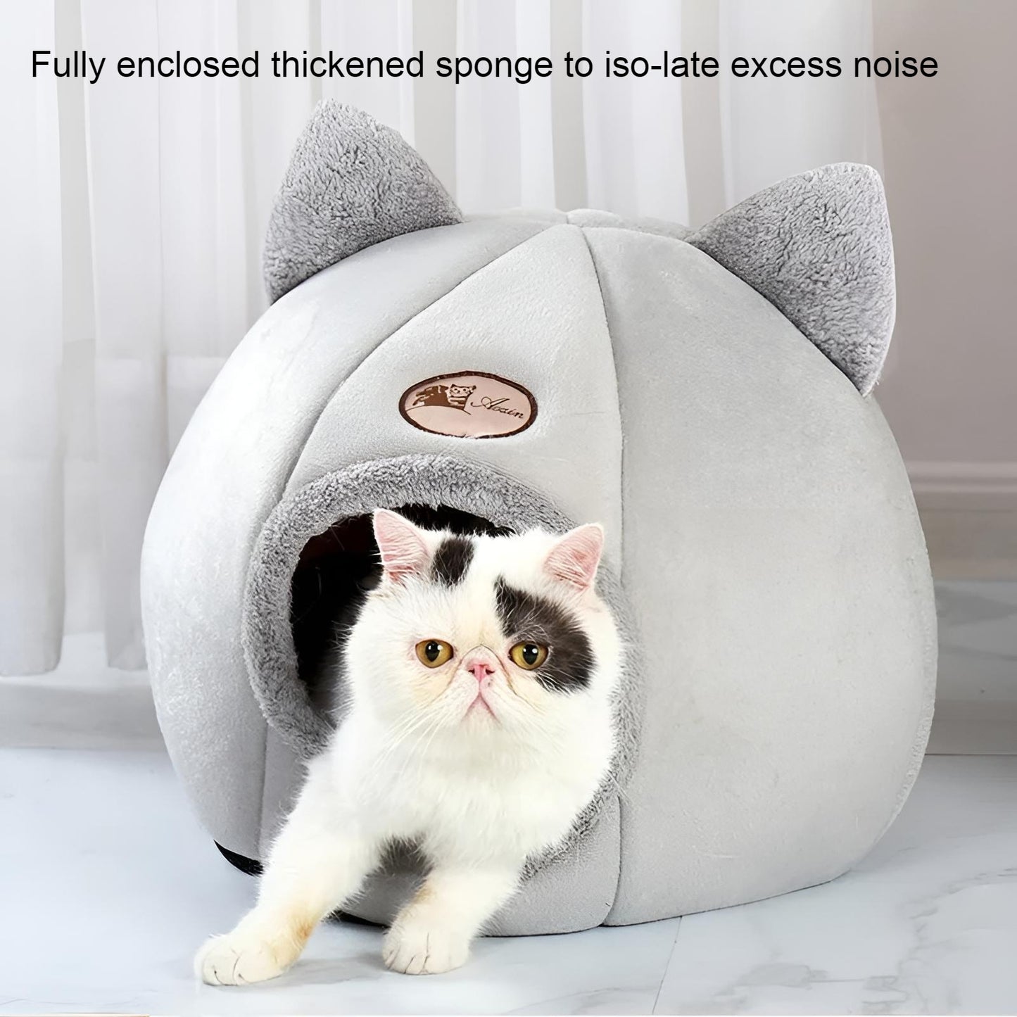 covered cat bed
