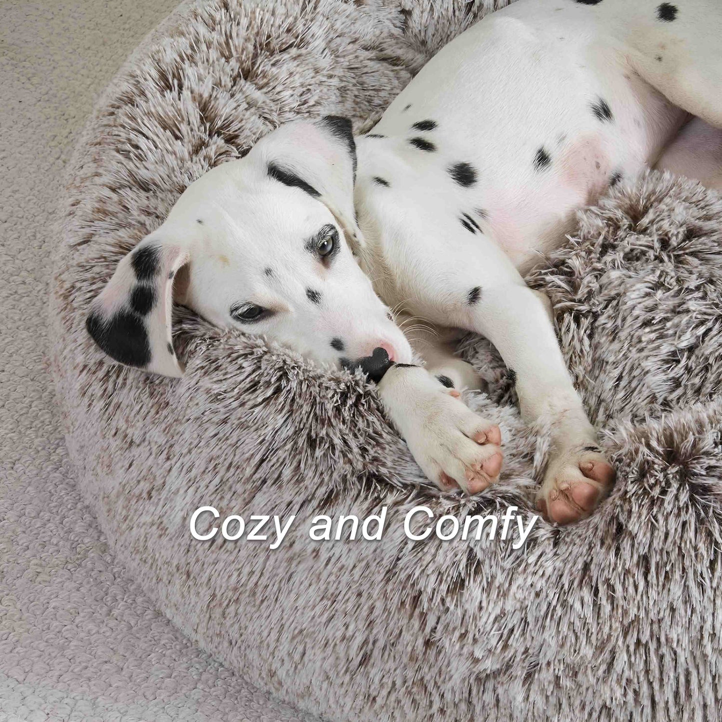 Dog Donut Bed Cute Bear Paw Shape