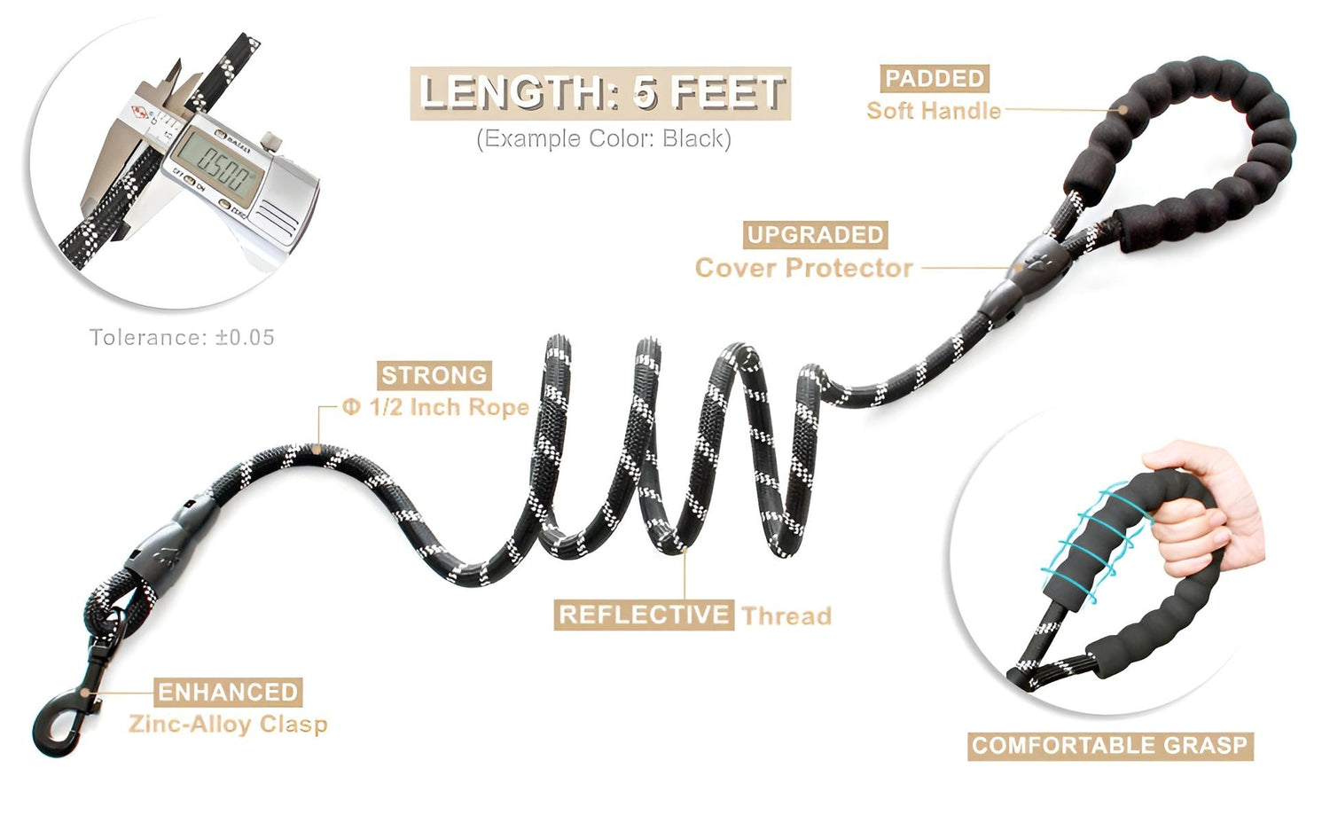 heavy duty dog leash for large dogs