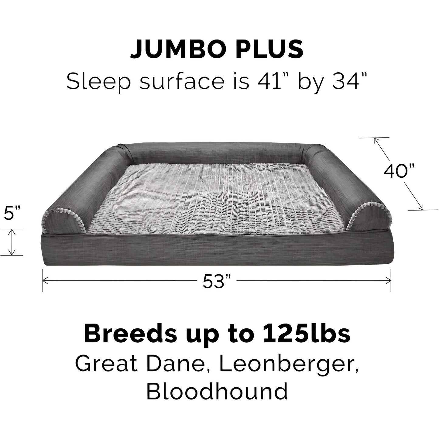 orthopedic dog bed with bolster Jumbo Plus