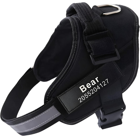 personalized dog harness- black