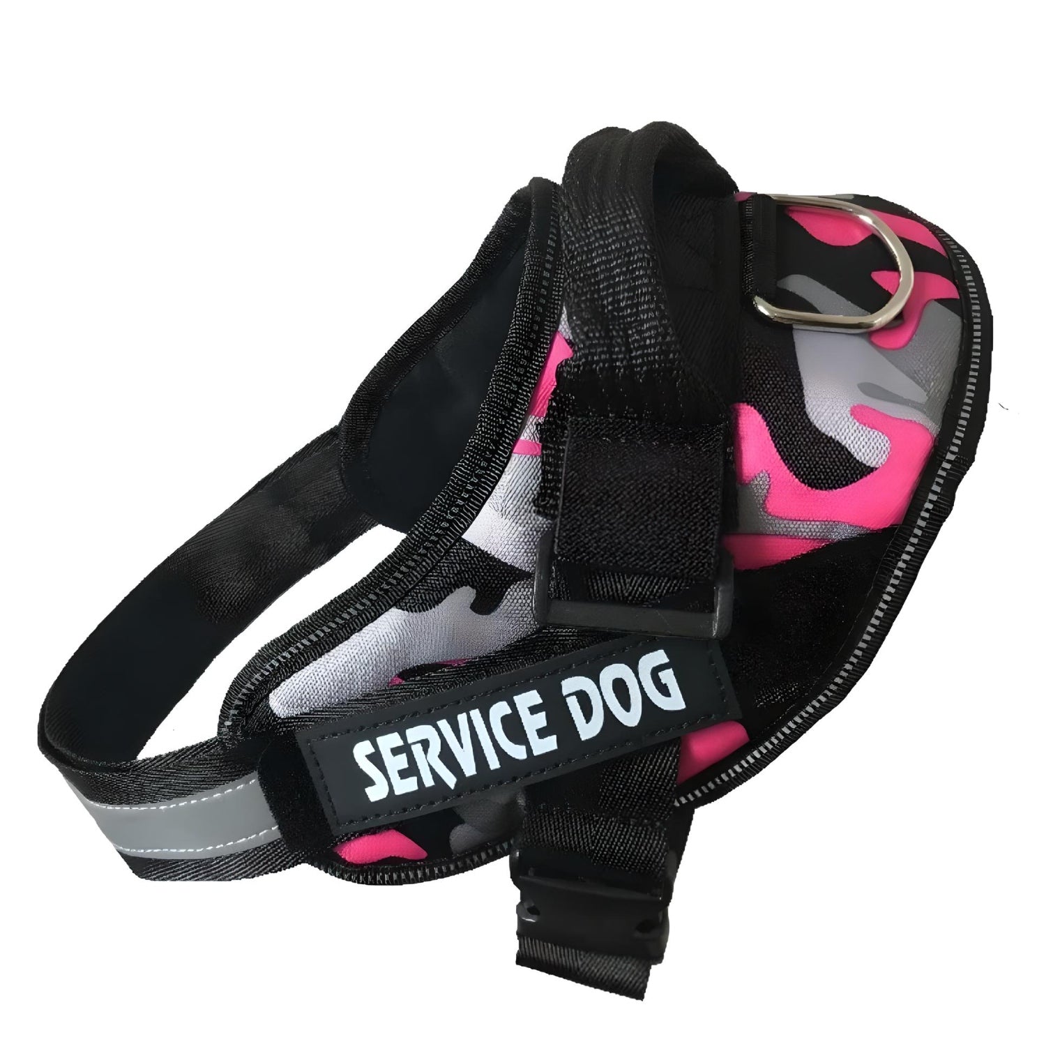 personalized dog harness- rose-red-camouflage