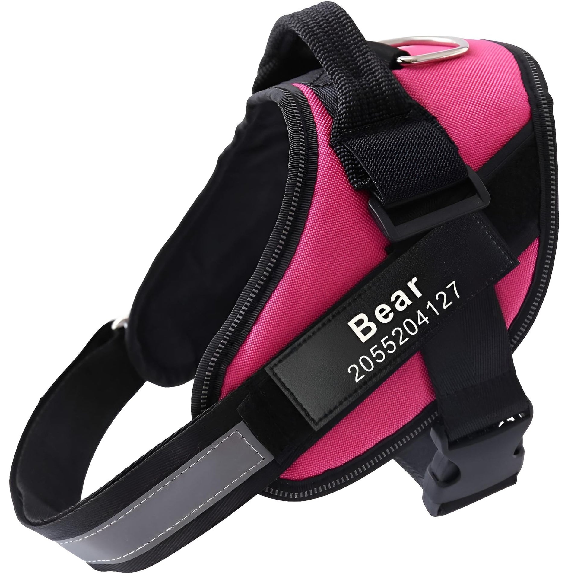 personalized dog harness- rose red