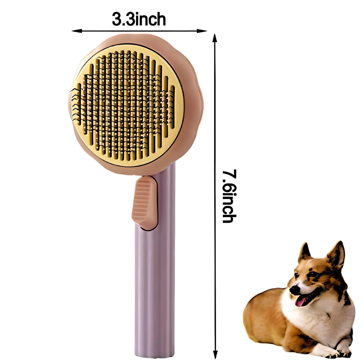 pet pumpkin self cleaning slicker brush