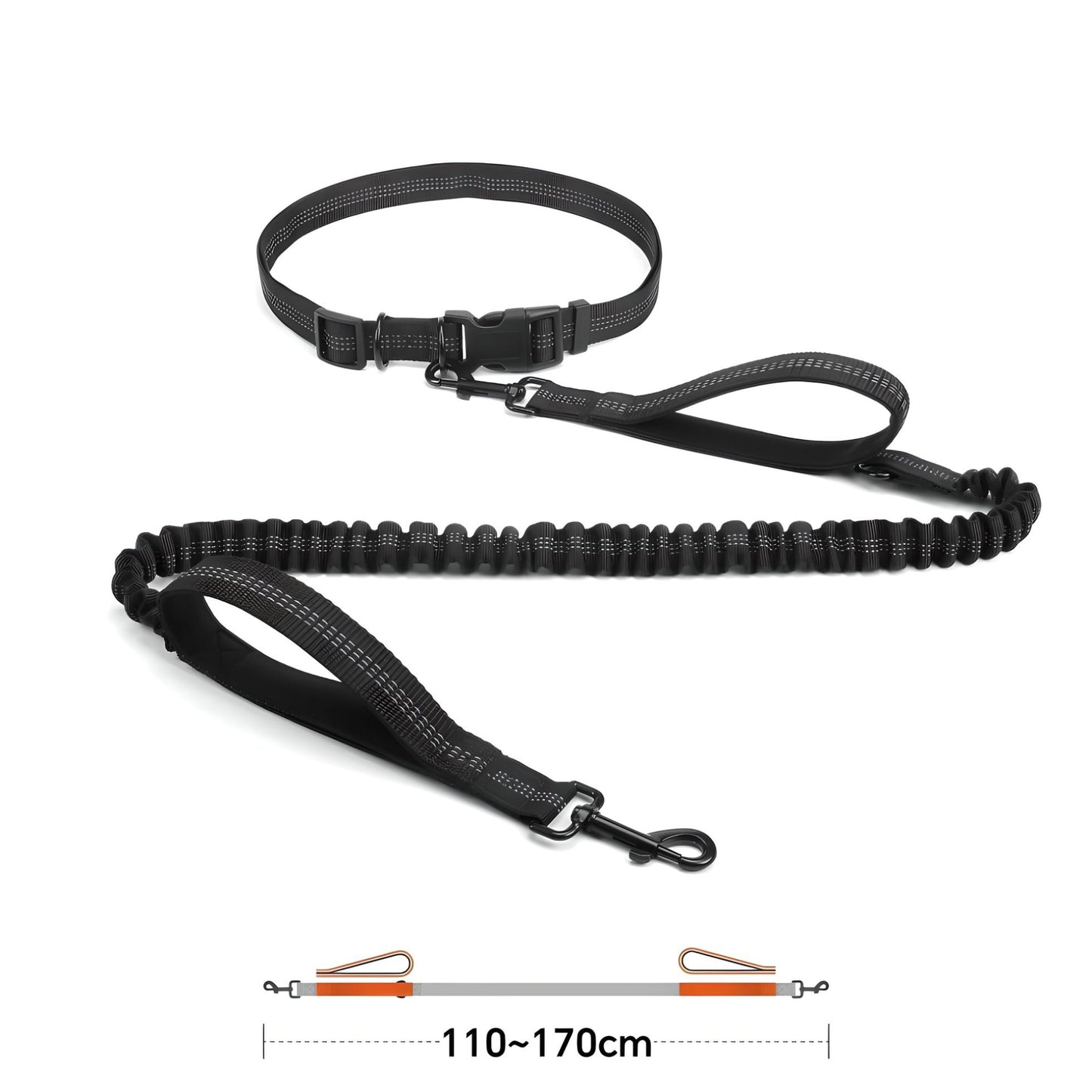 running leash for dogs H2L Black