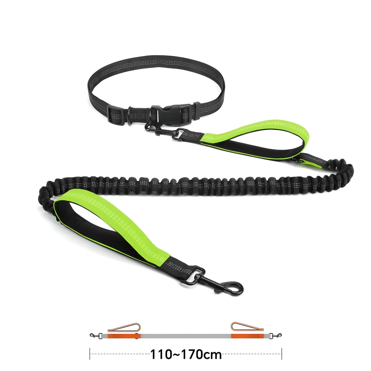 running leash for dogs H2L Green
