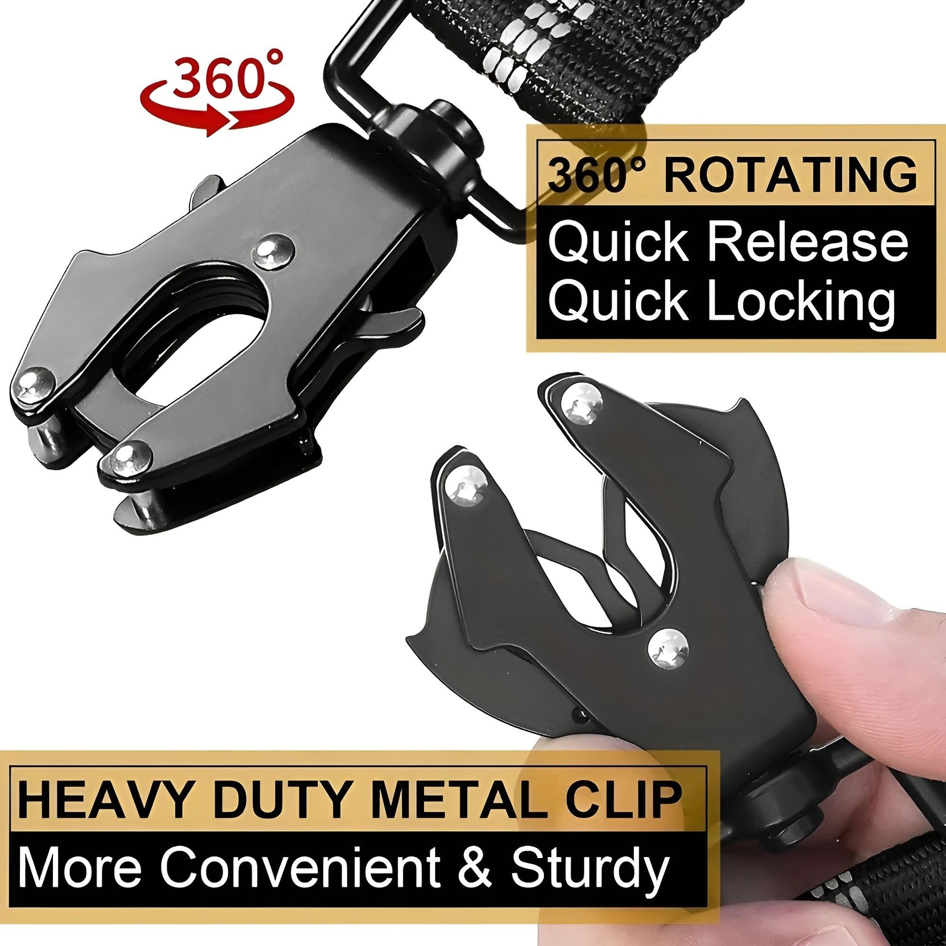 tactical dog leash frog clip made from heavy duty meta