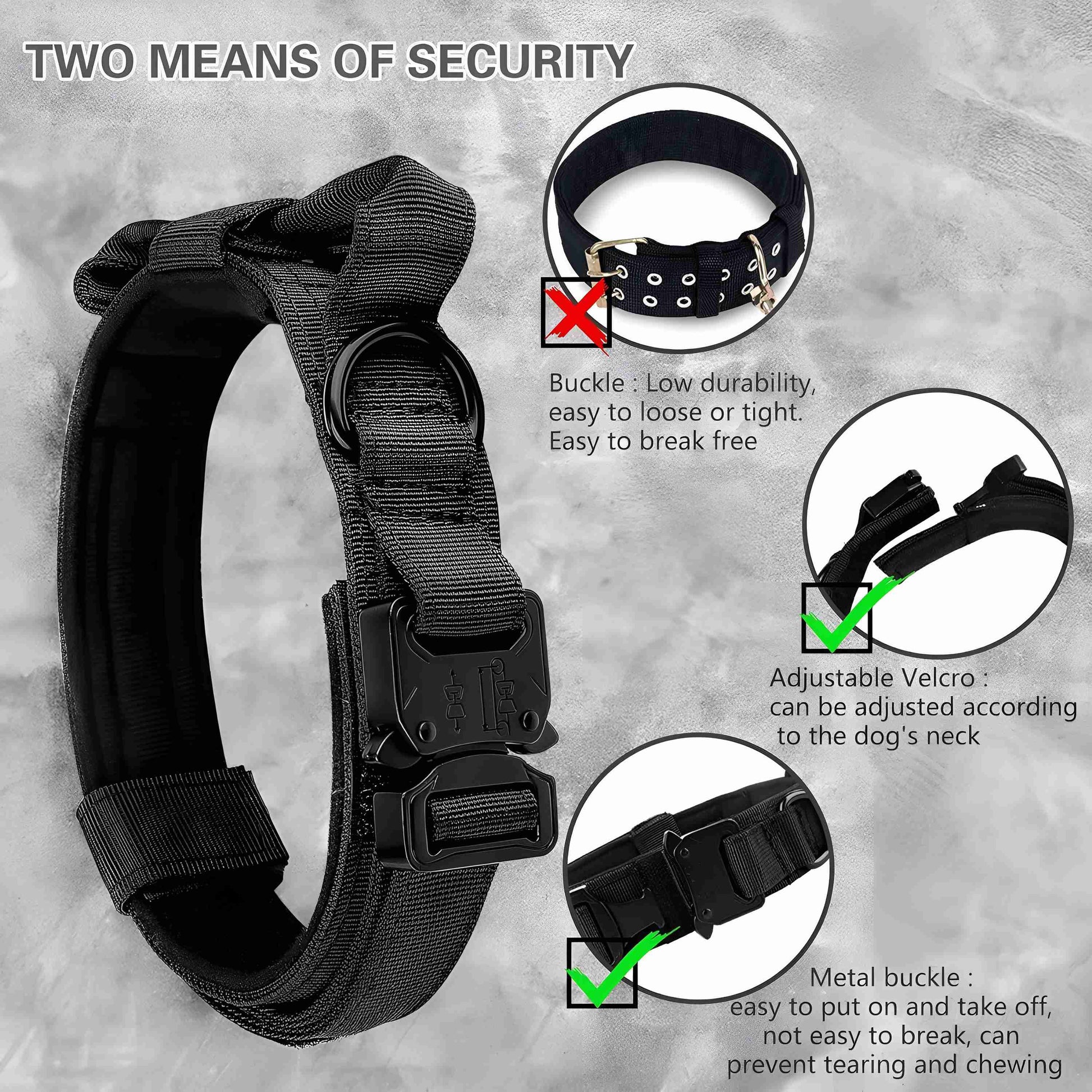 tactical dog collar with handle