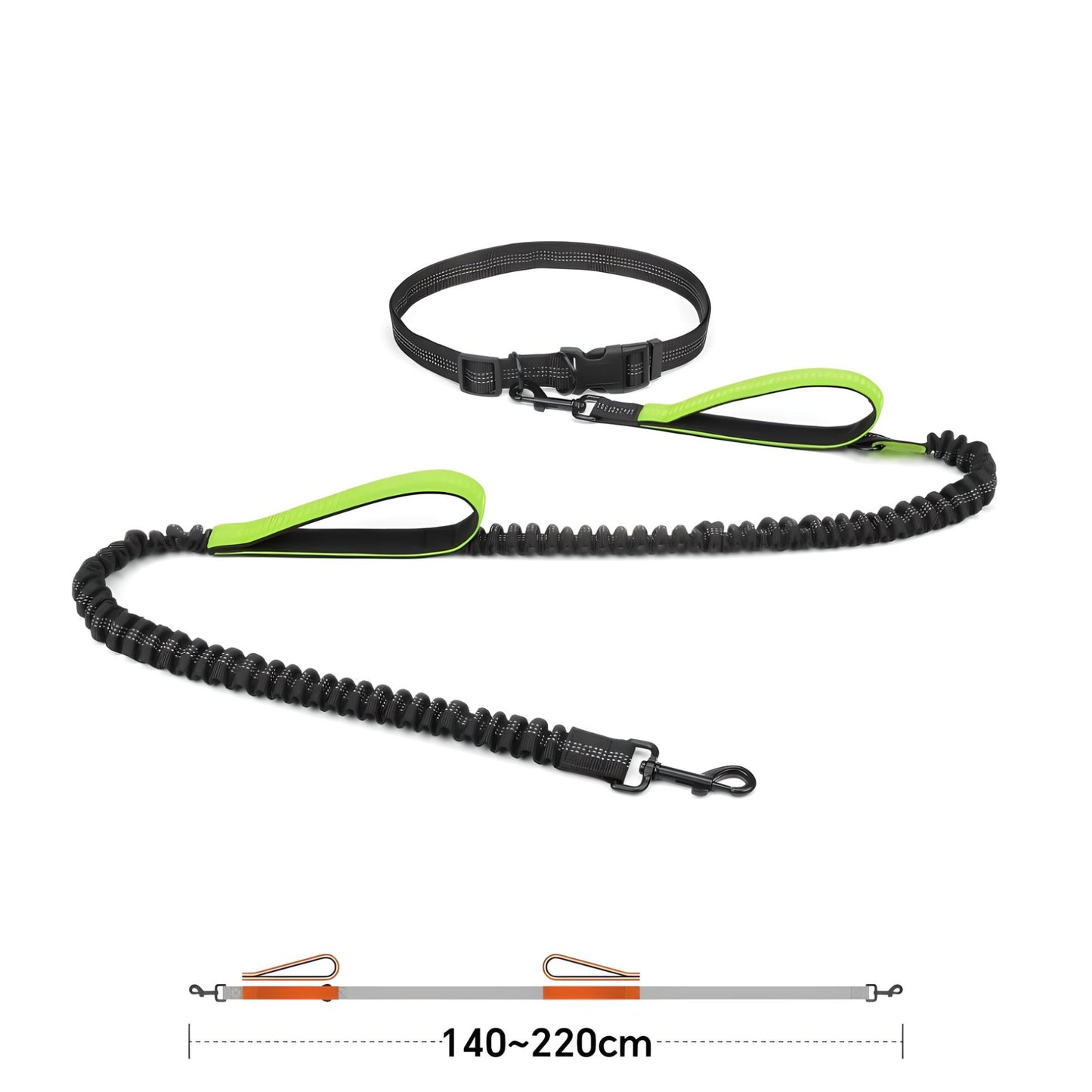 waist dog leash H2L1 Green