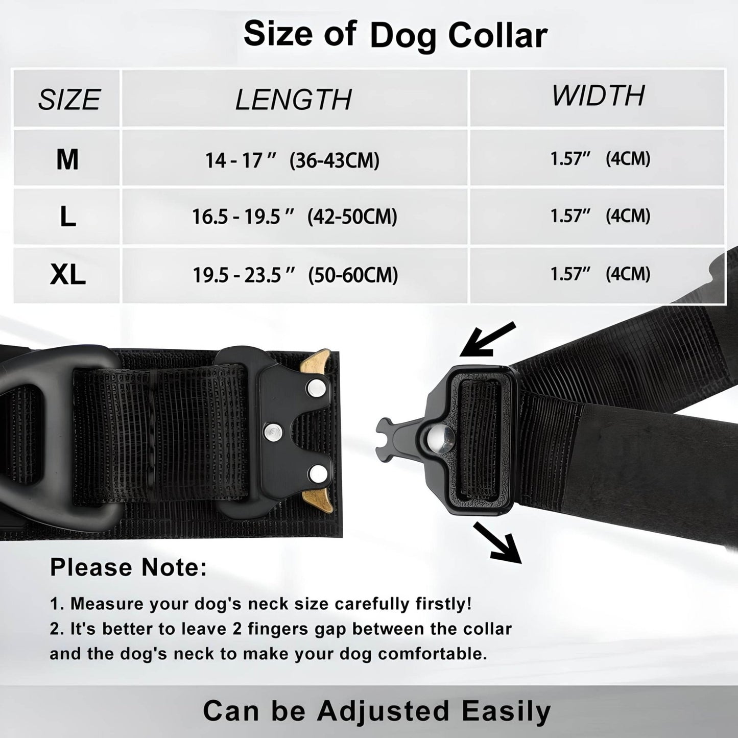 Size chart airtag dog collar holder