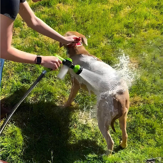 using Pup Jet for easy dog rinsing at home