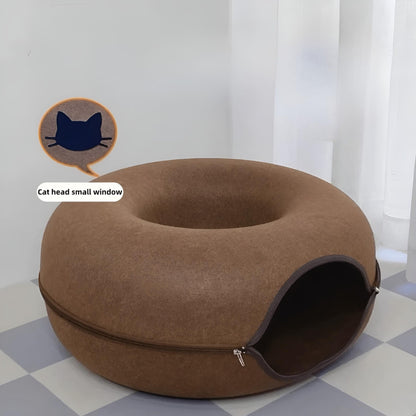 Cat Tunnel Bed with Cat Head Window