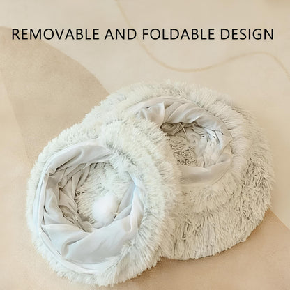 Cat bed and tunnel removable and foldable design