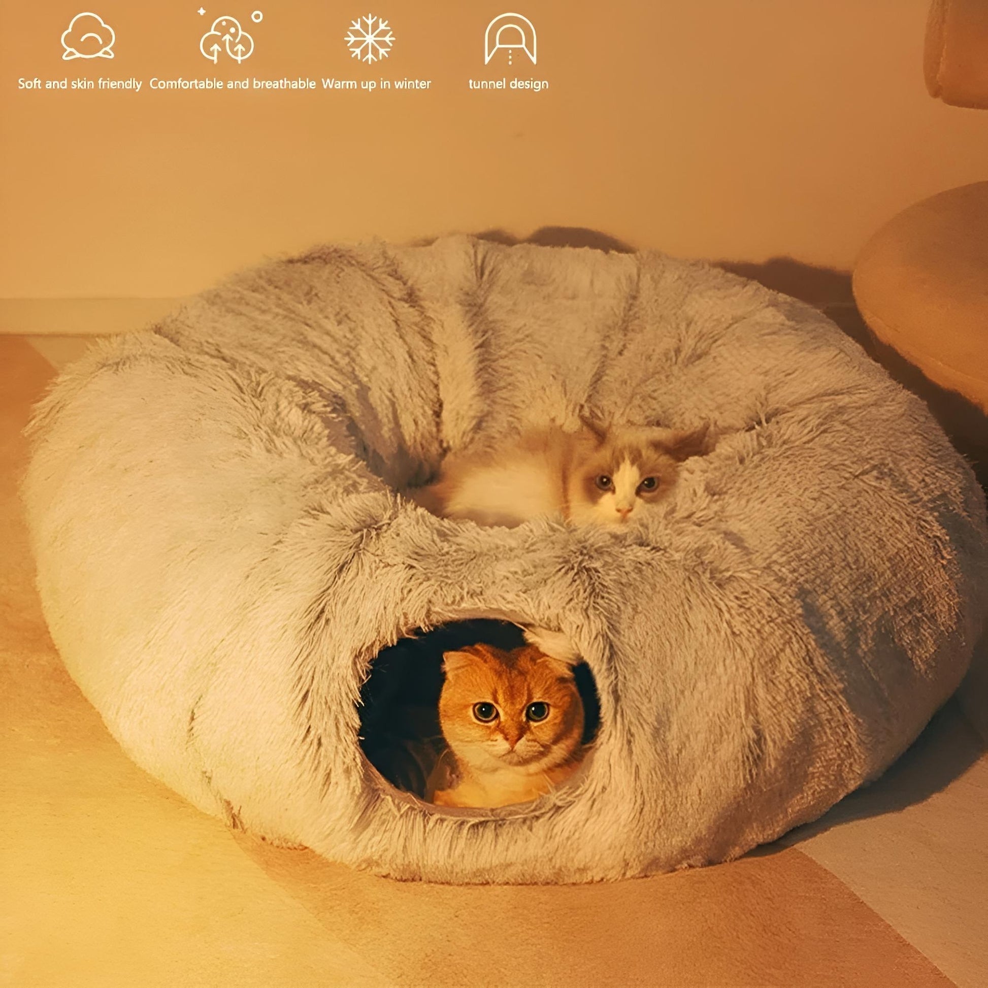 Cat tunnel bed design soft and skin friendly comfortable and breathable warm up winter