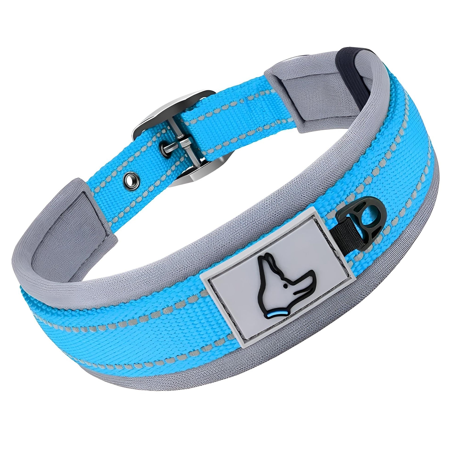 Custom Collars For Small Medium Large Dogs with Reflective Blue