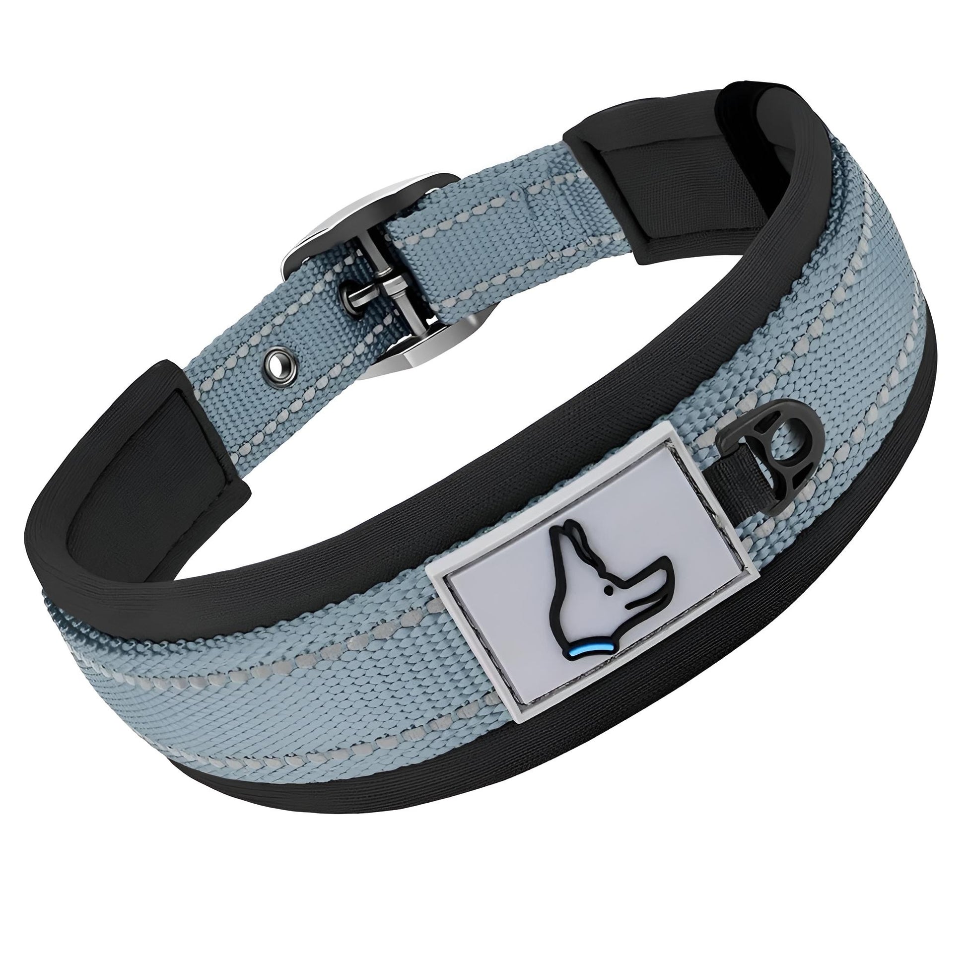 Custom Collars For Small Medium Large Dogs with Reflective Dark Gray