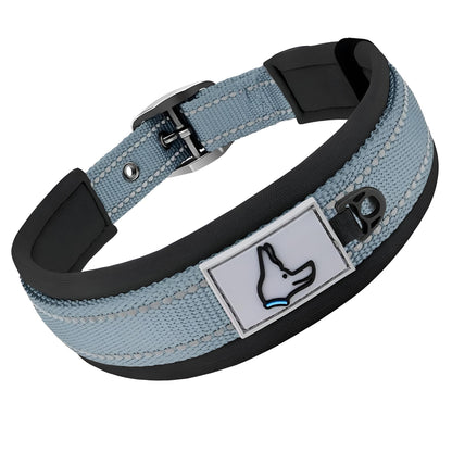 Custom Collars For Small Medium Large Dogs with Reflective Dark Gray