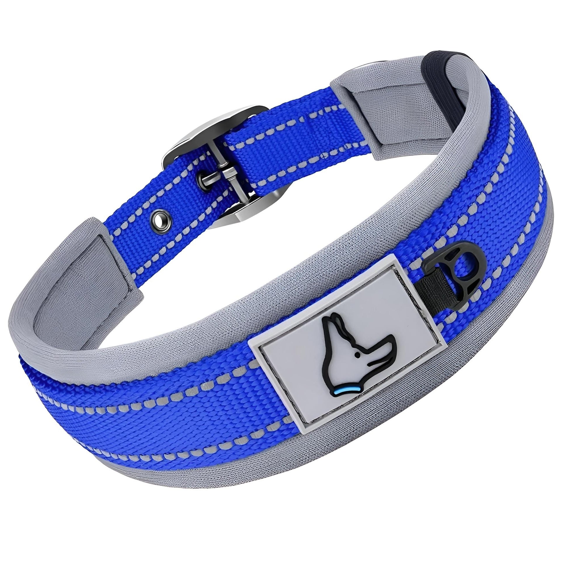 Custom Collars For Small Medium Large Dogs with Reflective Deep Blue