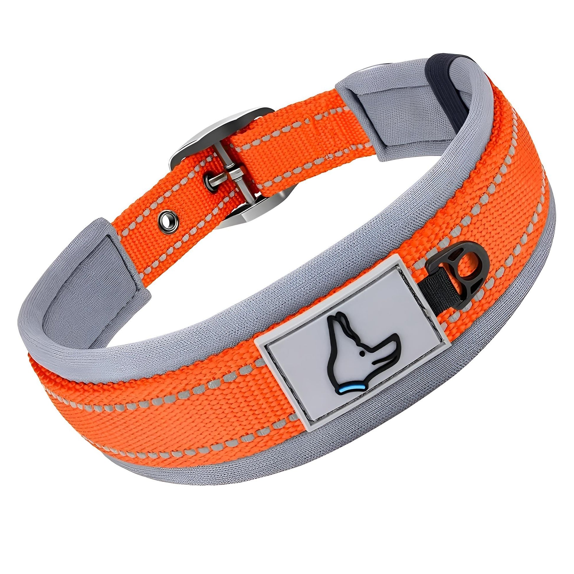 Custom Collars For Small Medium Large Dogs with Reflective Orange