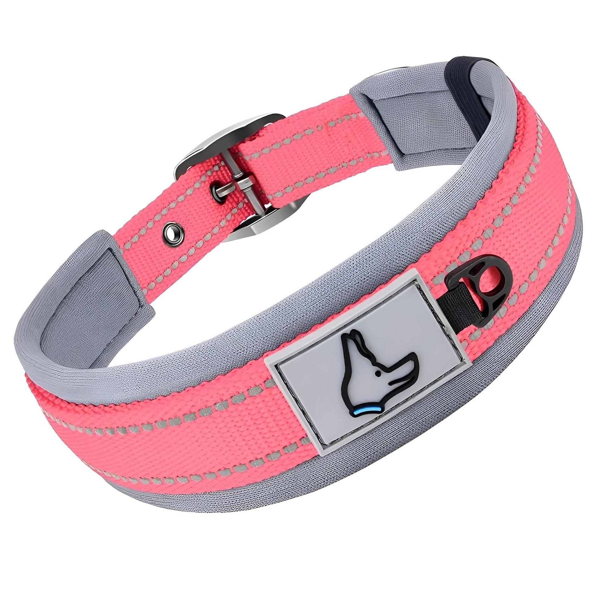Custom Collars For Small Medium Large Dogs with Reflective Pink