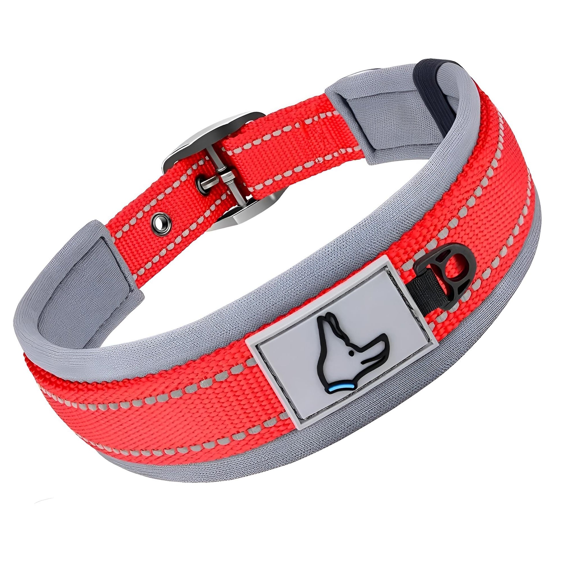 Custom Collars For Small Medium Large Dogs with Reflective Red