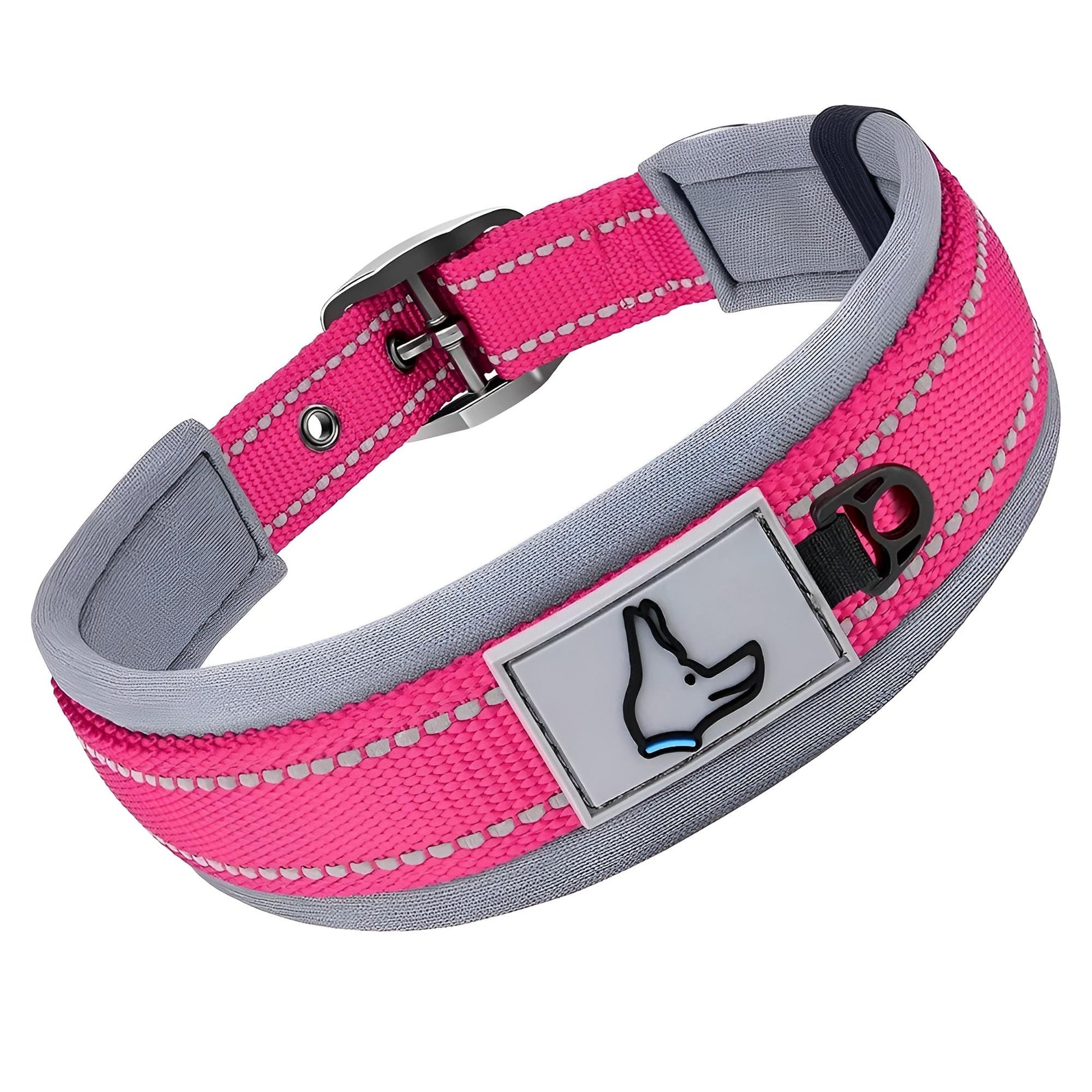Custom Collars For Small Medium Large Dogs with Reflective Rose Red