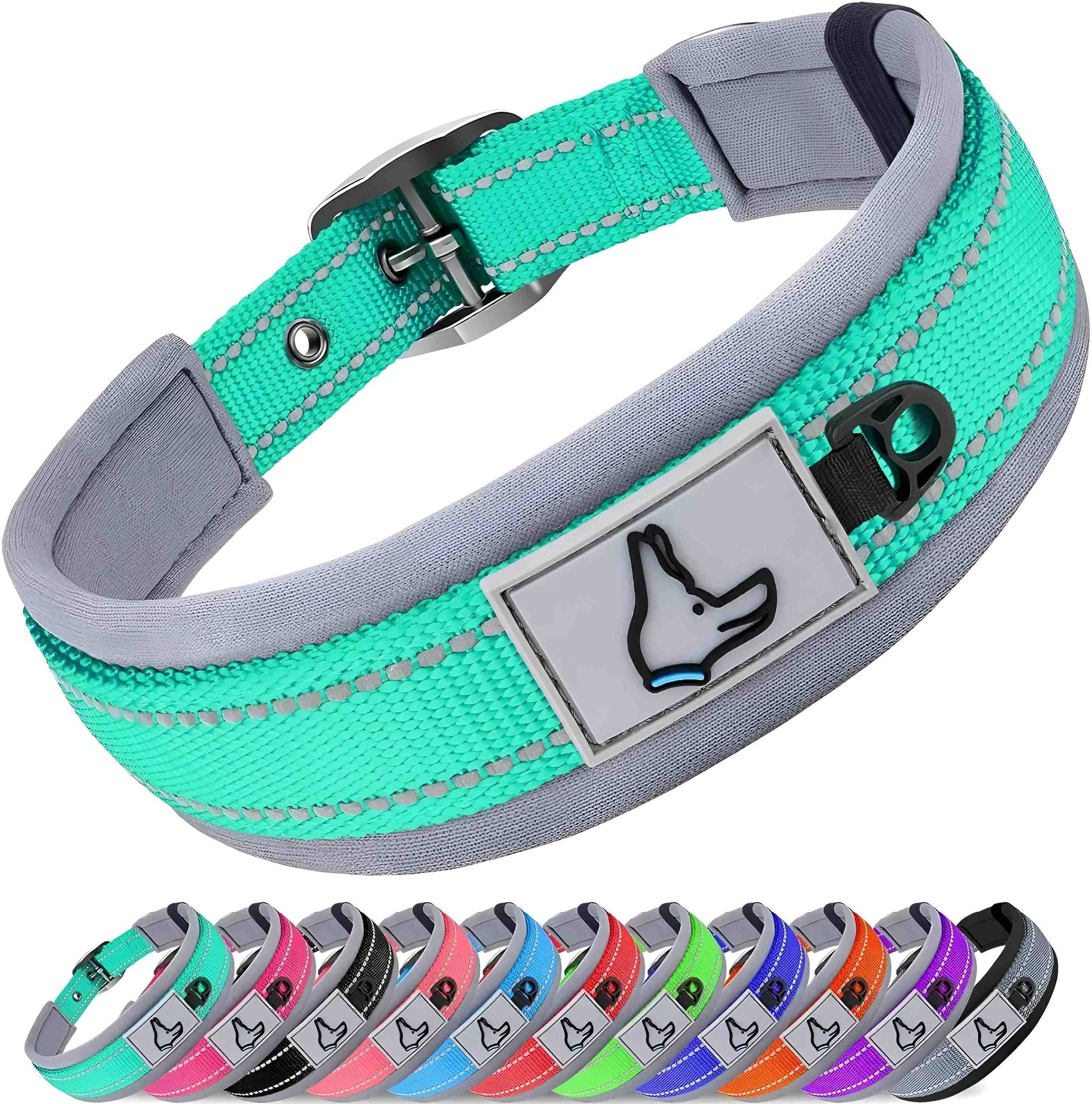 Custom Collars For Small Medium Large Dogs with Reflective set