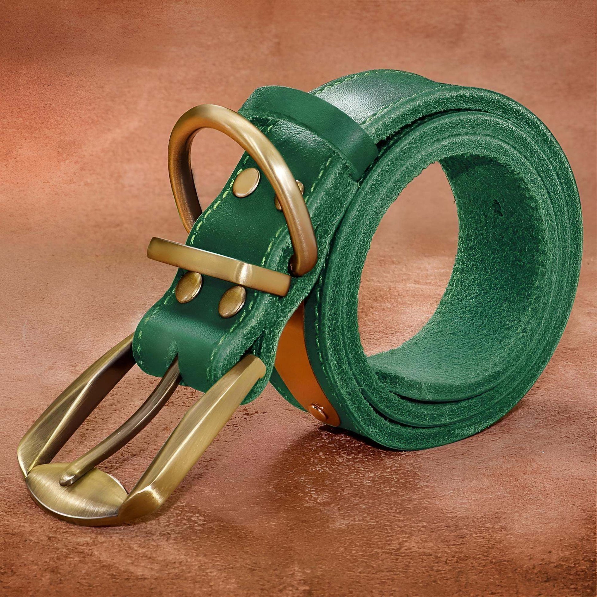 Custom Genuine Leather Dog Collar with name plate an leash green