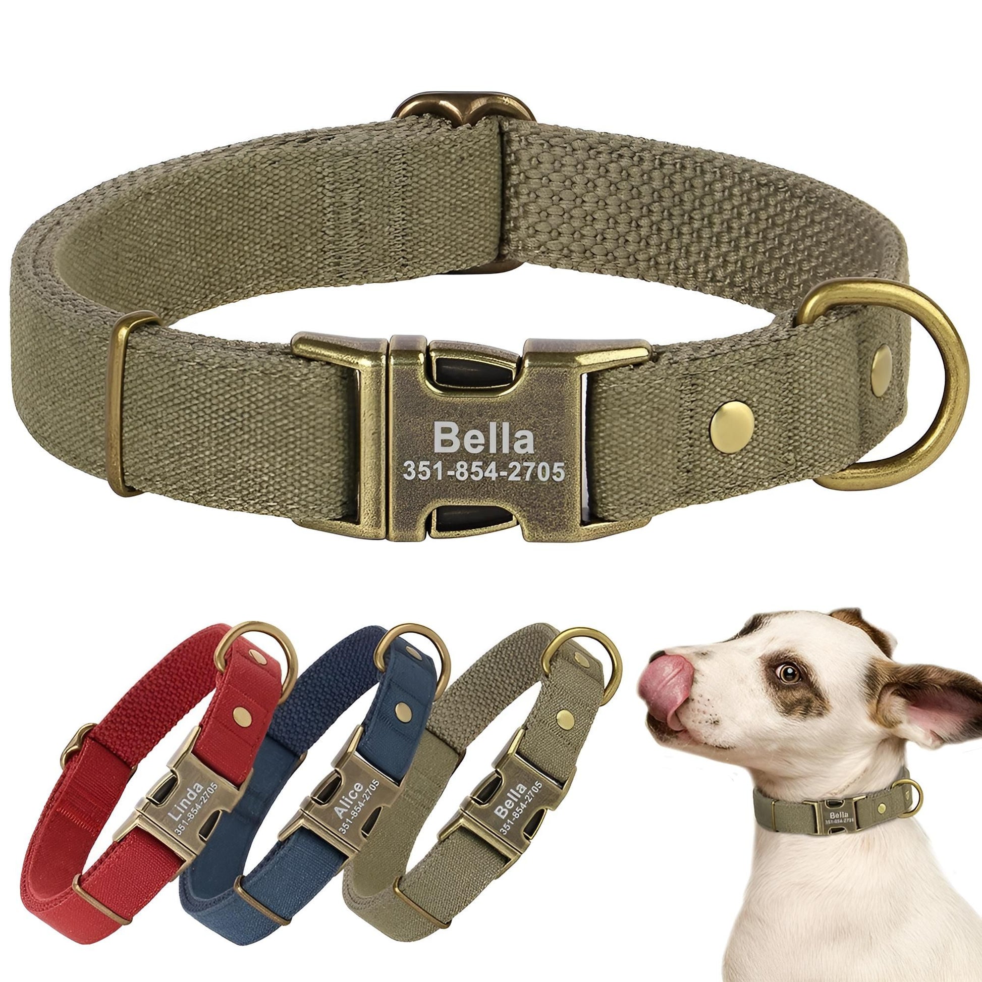 Customized Nylon Collar With Metal Buckle for dog all colors