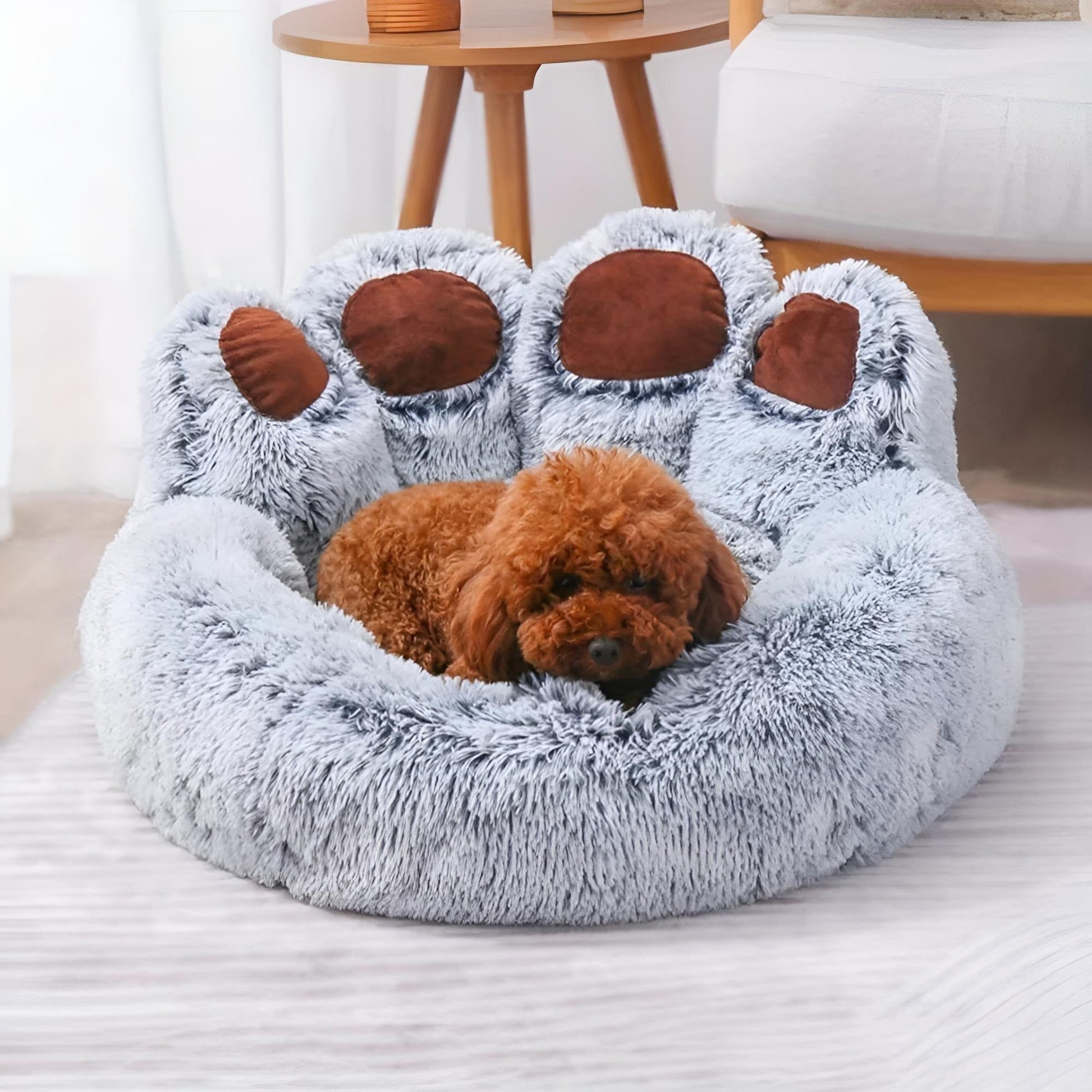 Dog Bed Cute Bear Paw Shape - Grey