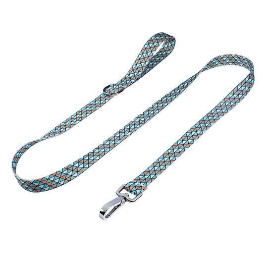 Dog Collars Personalized Nylon Plaid Name ID Tag Growth Leash