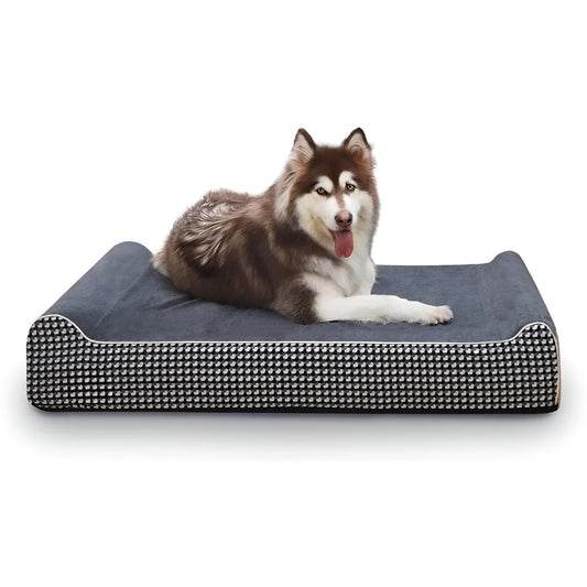 Giant 10 in Thick Rectangle Bolster Orthopedic Dog Bed