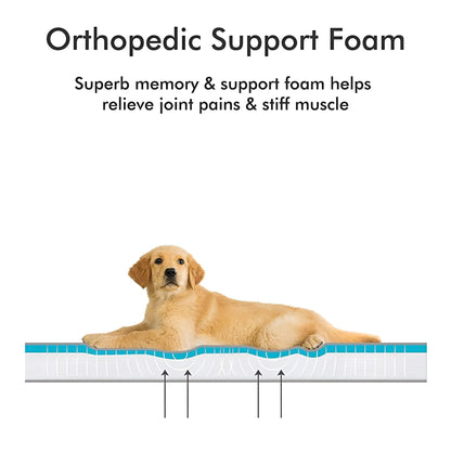 Gray Bolster Orthopedic Dog Bed - Support Foam