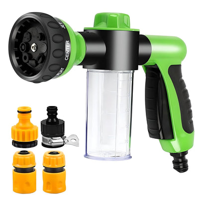 Green Dog Wash Hose Attachment with Soap Dispenser and 4 Pcs connector